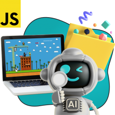 Язык программирования JavaScript + AI. Проектное обучение + геймификация + AI-помощники - КИБЕРшкола программирования для детей, компьютерные курсы для школьников, начинающих и подростков - KIBERone г. Мирный